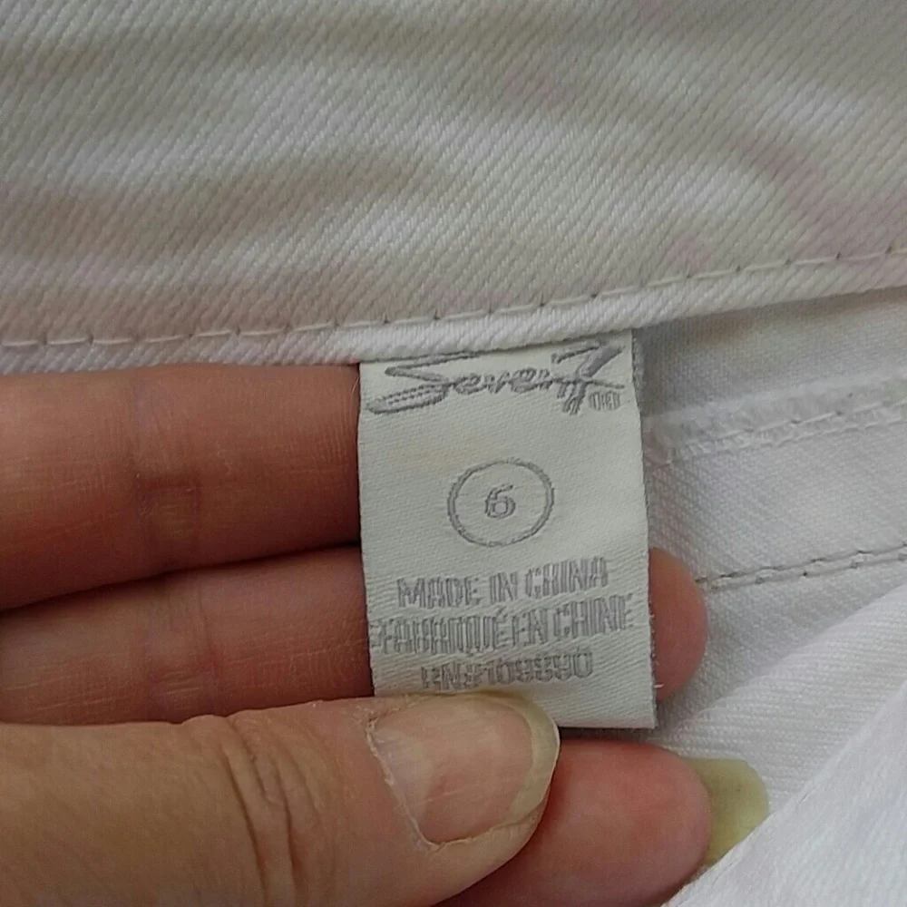 Seven7 White Denim Shorts 6